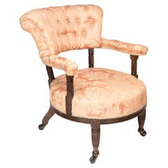 Bruce Talbert Gillows, Aesthetic Movement fauteuil en bois de rose avec tapisserie rose