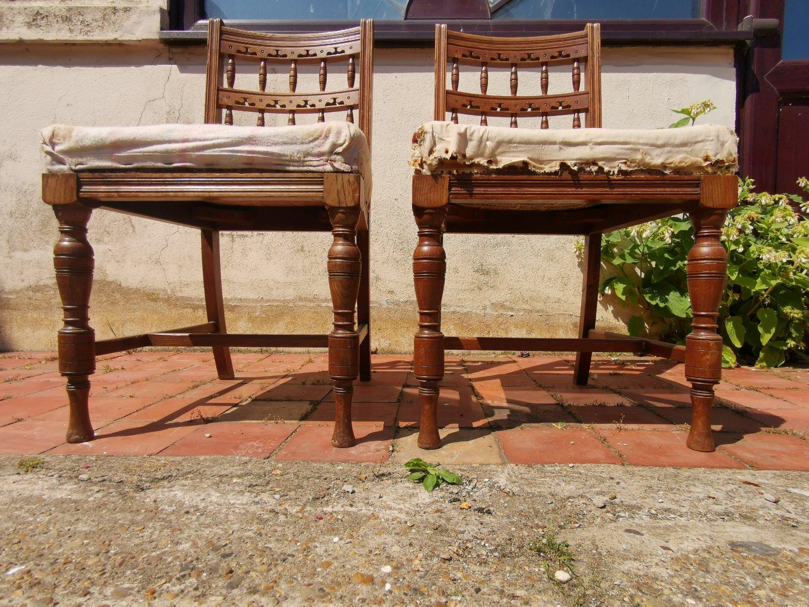 Bruce Talbert Gillows, Set of Eight English Aesthetic Movement Oak Dining Chairs 7