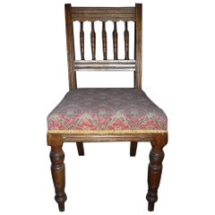 Antique Bruce Talbert Style, Aesthetic Movement Oak Dining Chair with Elongated Turnings