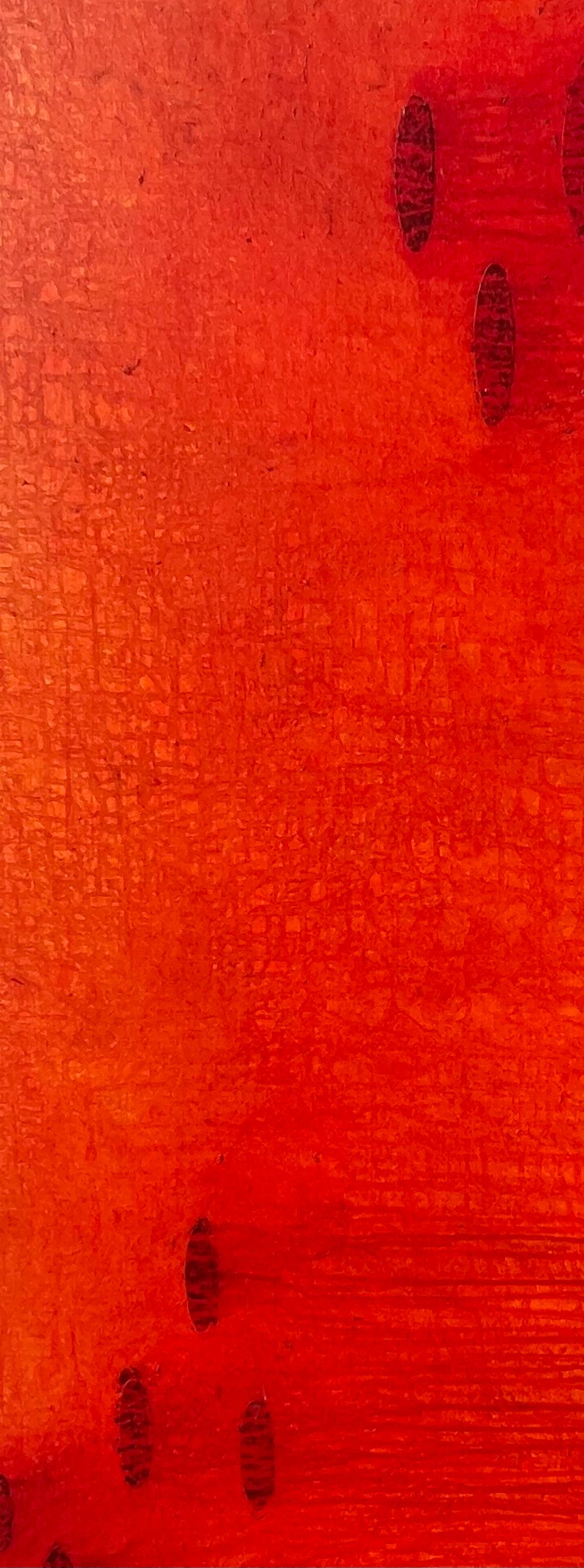 Mid Century Modern Abstract Contemporary Red Hughes 