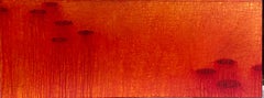 Mid Century Modern Abstract Contemporary Red Hughes "Poppy Pond"