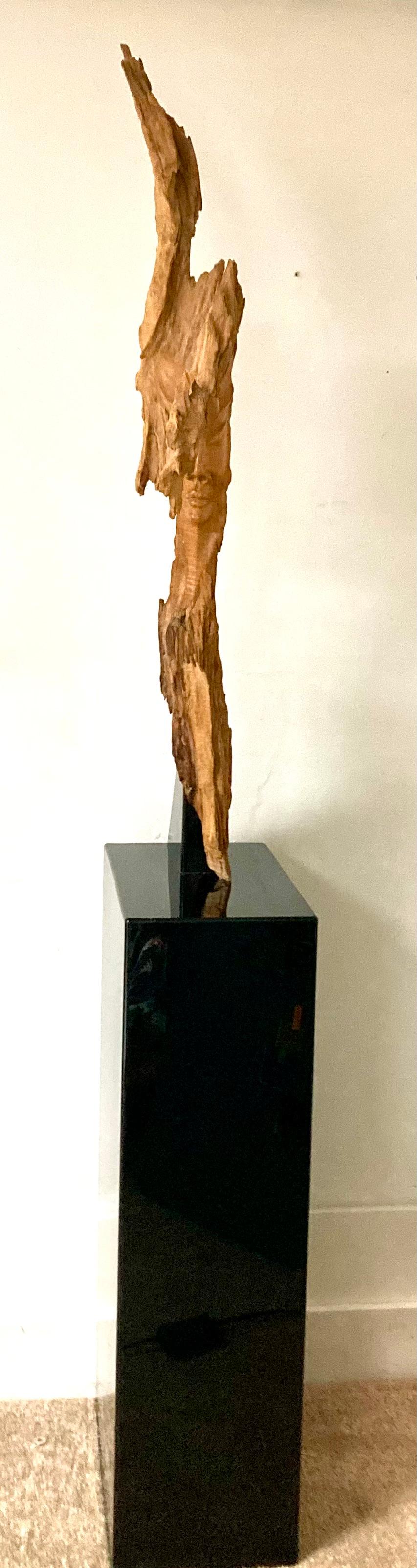 "1977 Carved unique face" - Sculpture by Bruce Turnbull