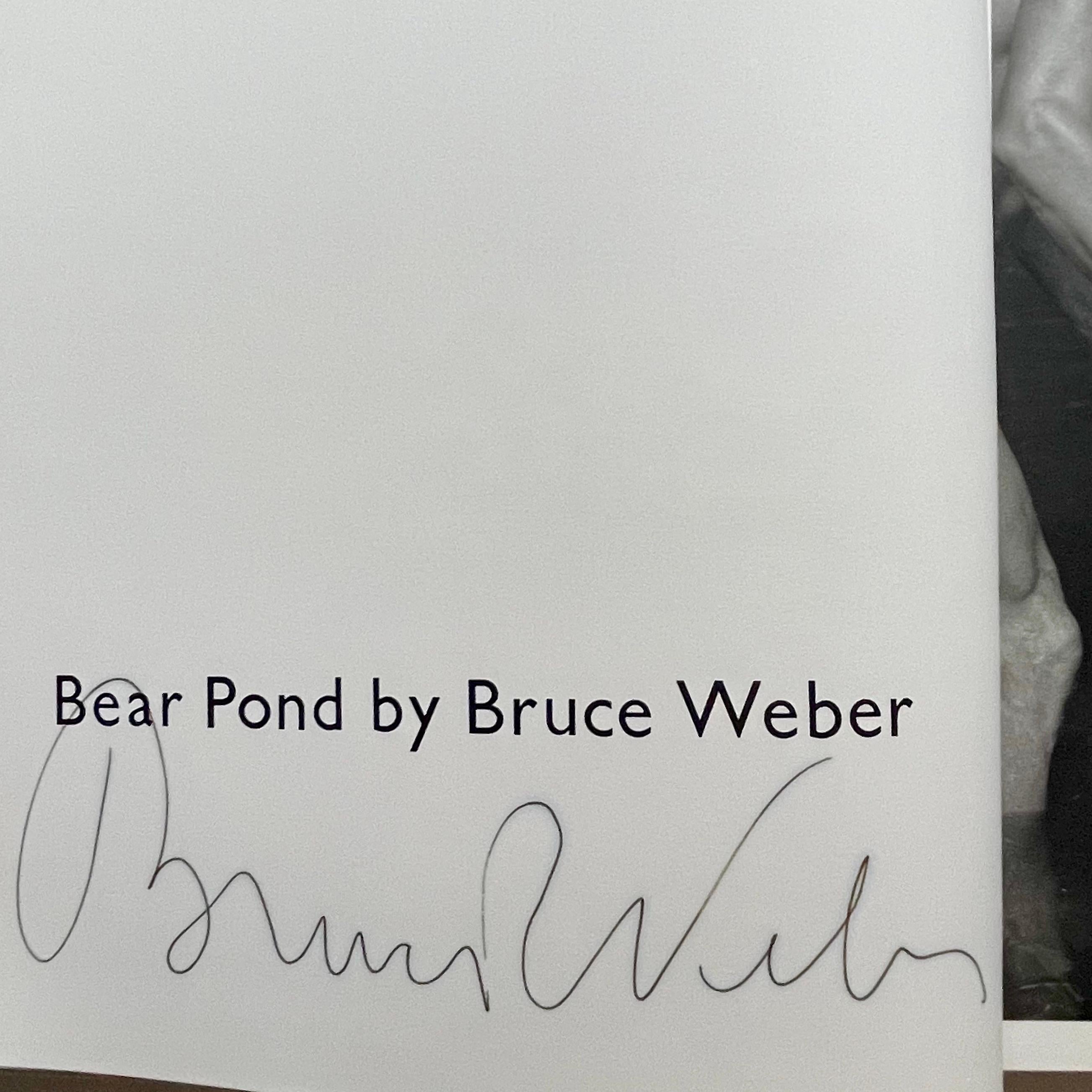 Bruce Weber, Bear Pond.
Published by Bulfinch Press / Little, Brown & Company, Boston, 1990, First Edition

A very rare signed 1st edition of one of Bruce Webers Iconic book, Bear Pond. 
Introduced by Reynolds Price’s moving poem ‘Gold Day.’