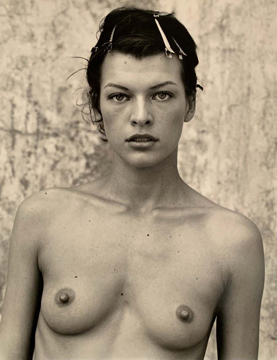 Milla Jovovich Nude Portrait, Black-and-White Rare Pirelli Submission Print