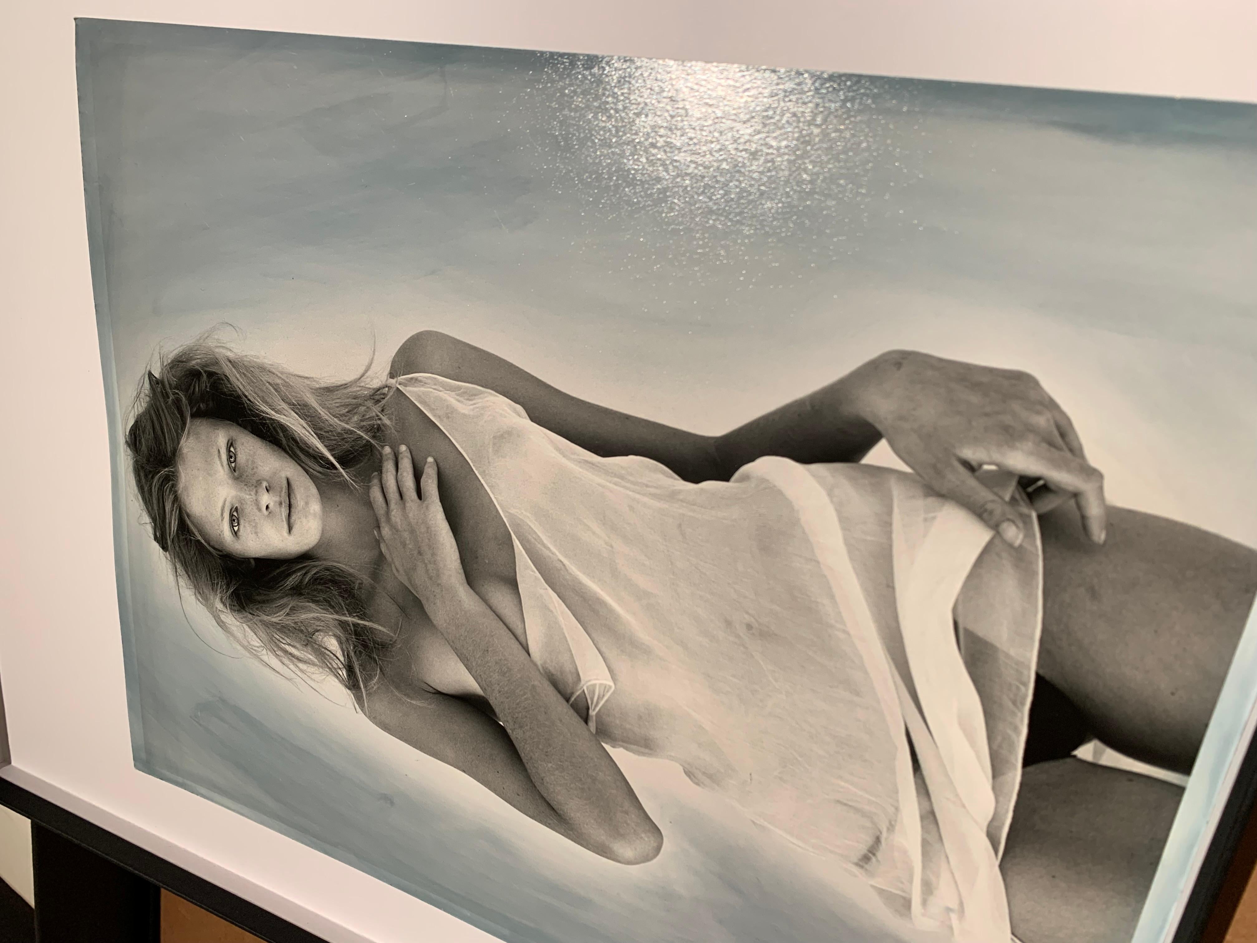 Tanga Moreau, Pirelli session for the 1998 Pirelli Cal, Hand tinted Print - Contemporary Photograph by Bruce Weber
