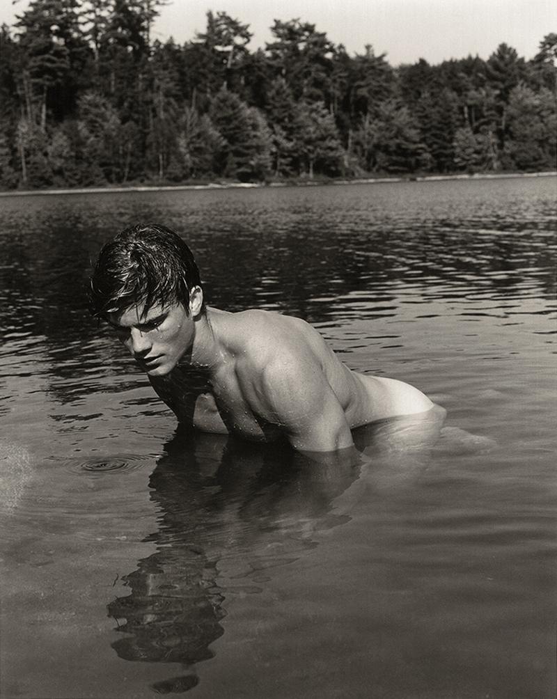 Bruce Weber Black and White Photograph - Tom, Bear Pond, Adirondack Park