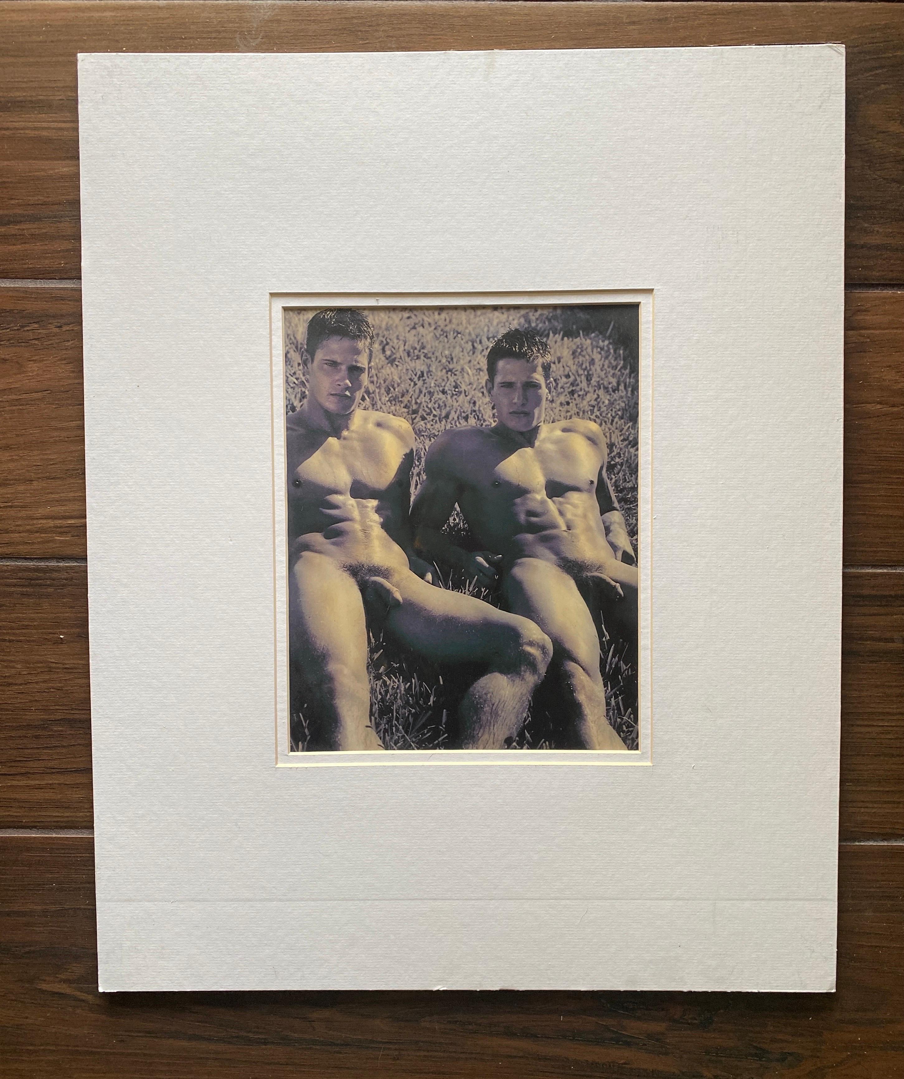 We are selling 4 images of the Carlson Twins, Lane and Kyle. What we know: the series of nudes was shot by Bruce Weber in 2000. They are titled “Kyle and Lane Carlson, 2000, Bruce Weber”. All 4 images appear to be hand toned (not computer