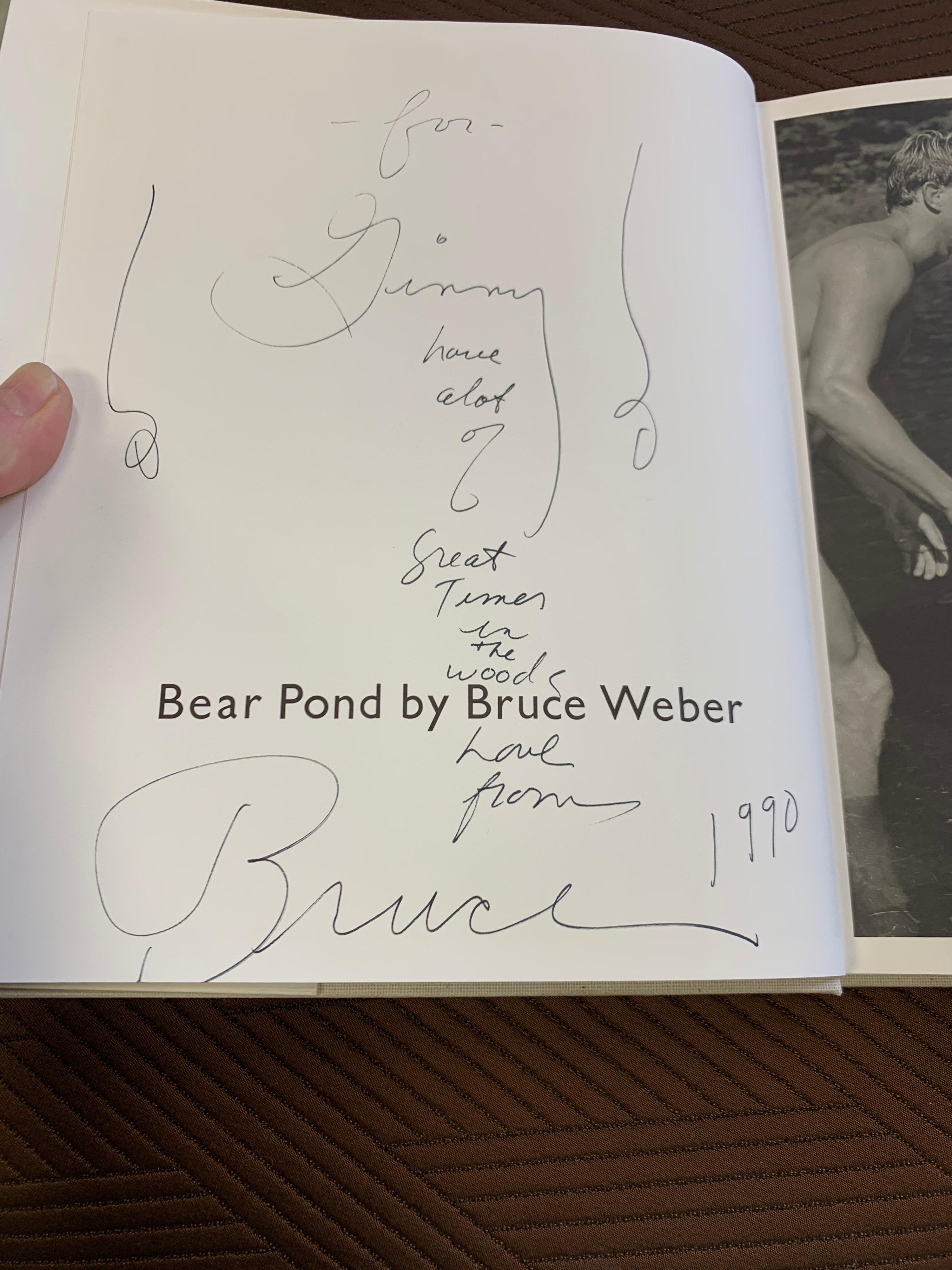 Rare, signed Bruce Weber first edition of Bear Pond. See attached photo suite to see signature and note.