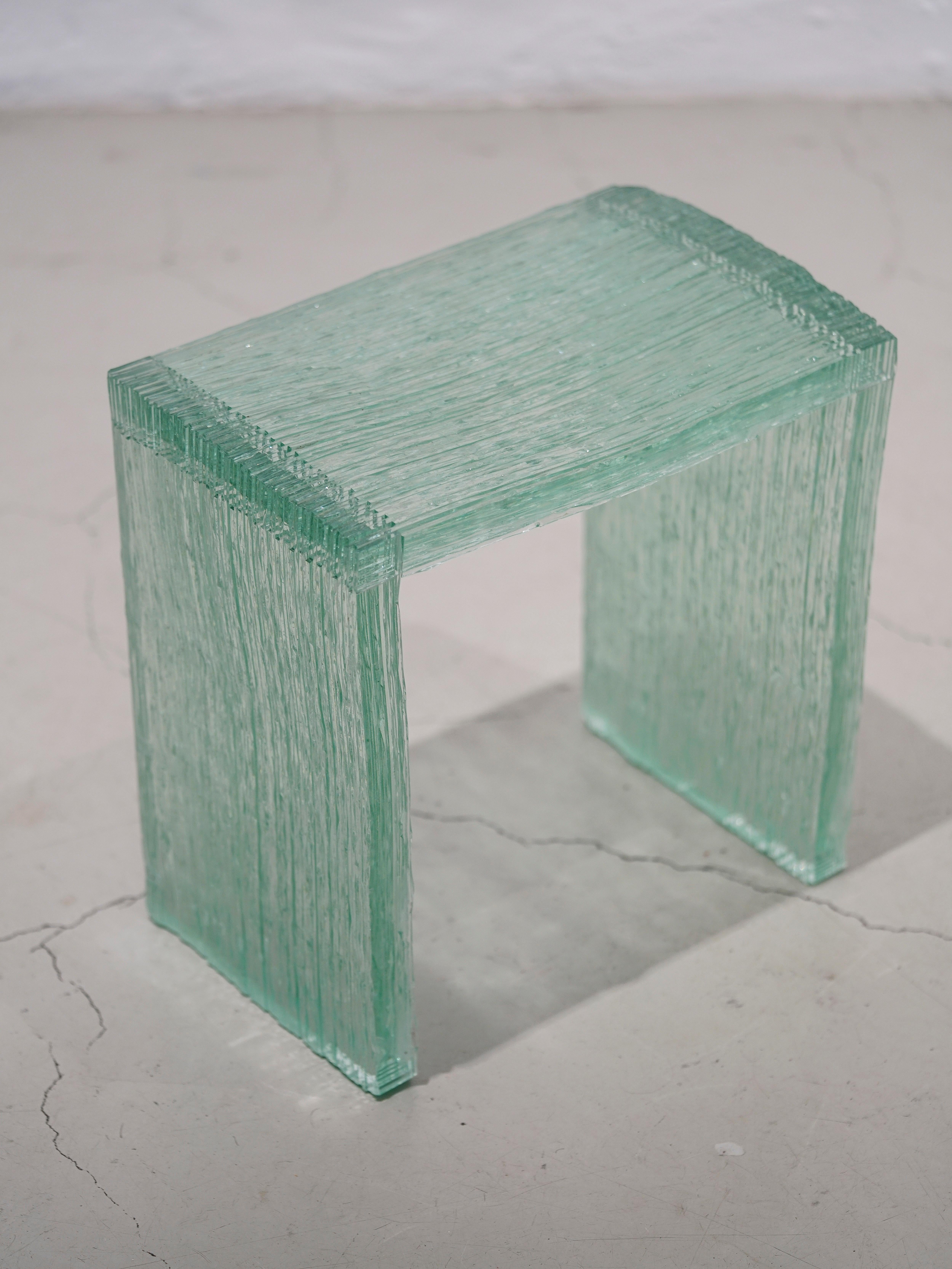 Post-Modern Bruch Glass Stool by Anima Ona For Sale