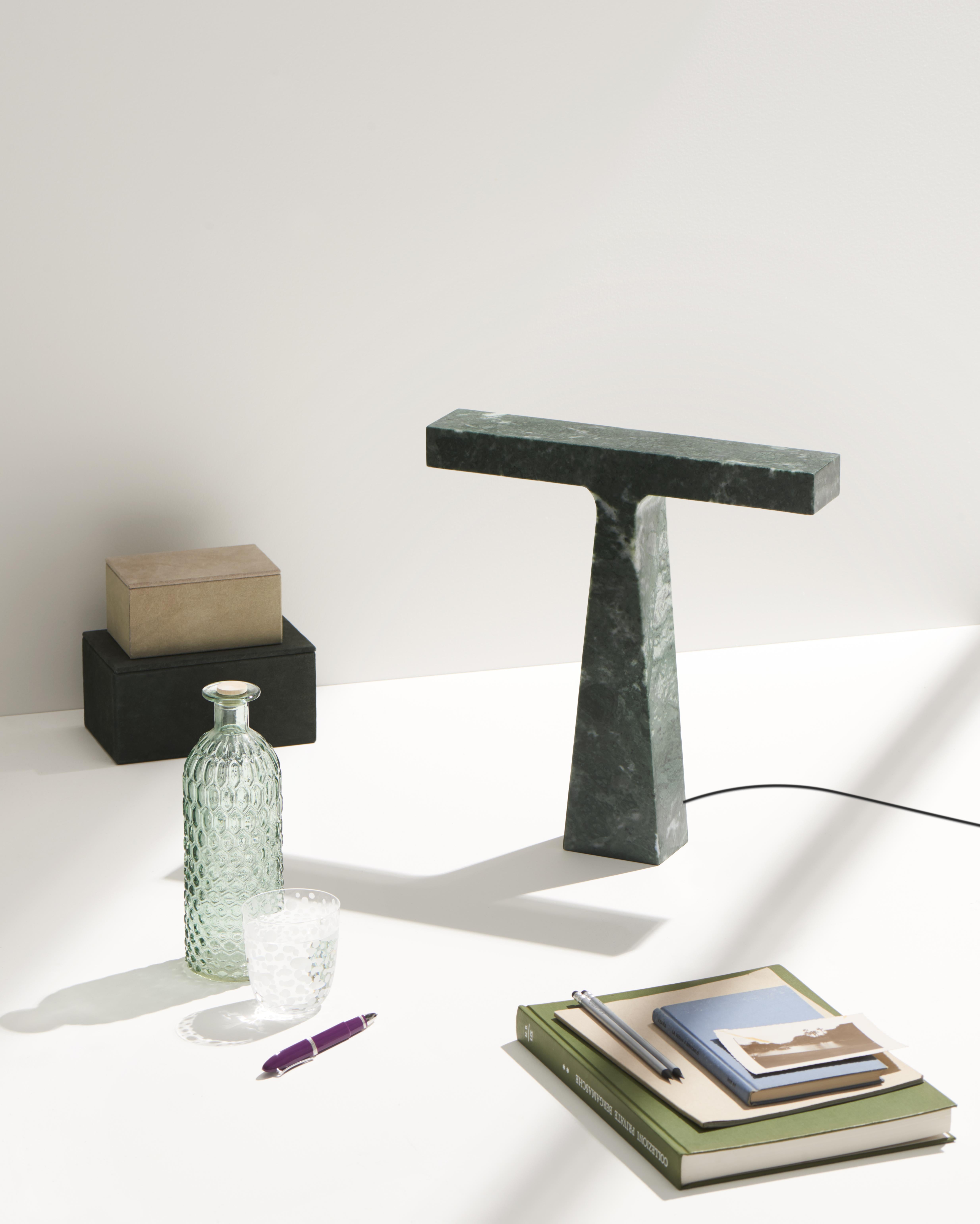 Italian Bruchi Marble Table Lamp by Niko Koronis