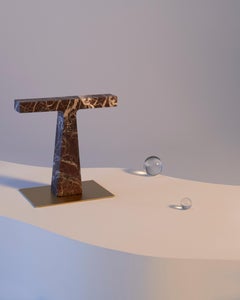 Bruchi Marble Table Lamp with Brass Base by Niko Koronis