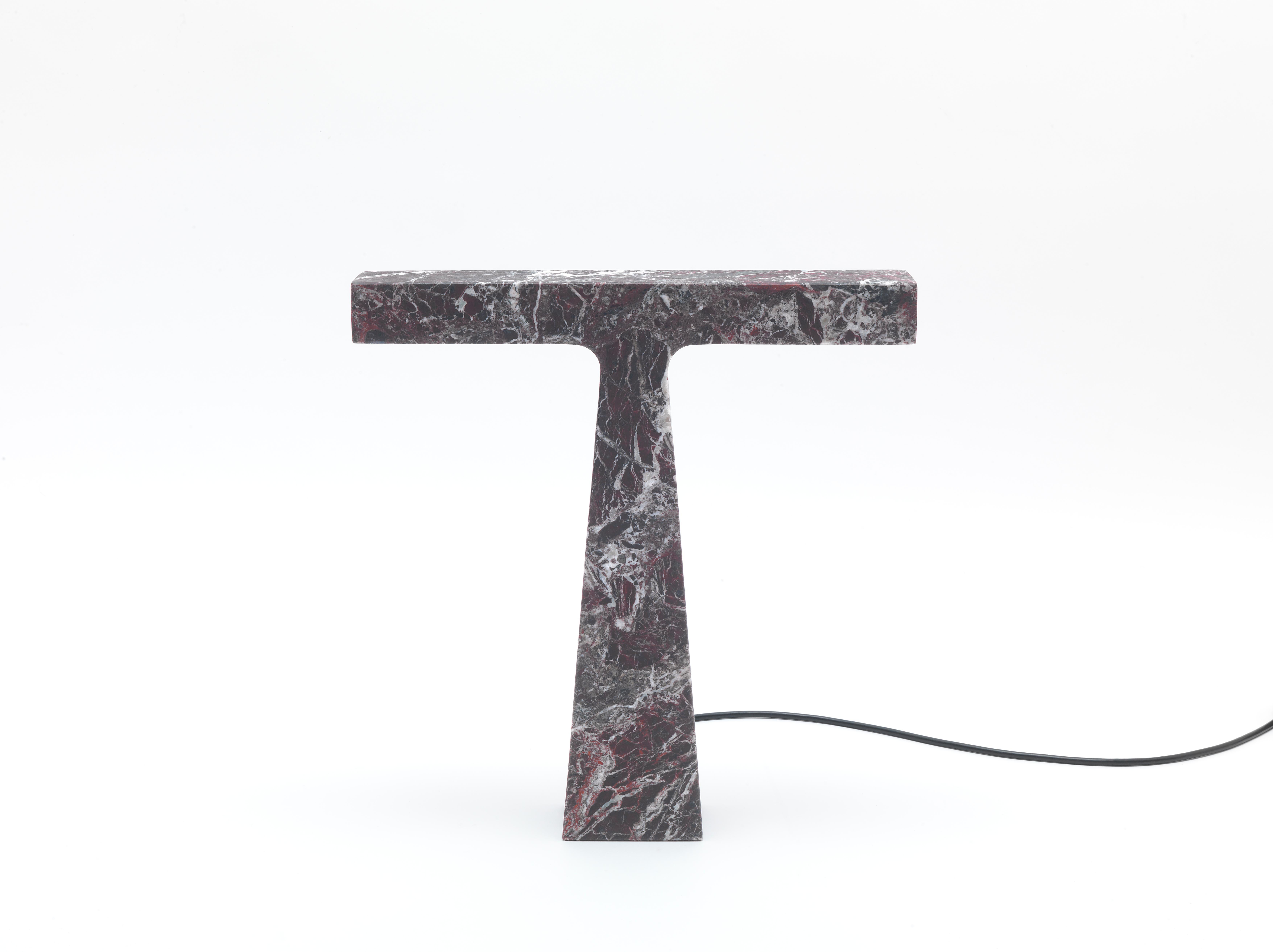 Contemporary Bruchi Marble Table Lamp with Brass Base by Niko Koronis For Sale