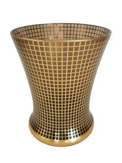 Brüder Podbira, Vase en verre topaze Art Déco avec grille dorée, C.R., vers 1930