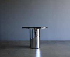 Brueton "Anello" Granite & Polished Stainless Steel Pedestal Table, circa 1975