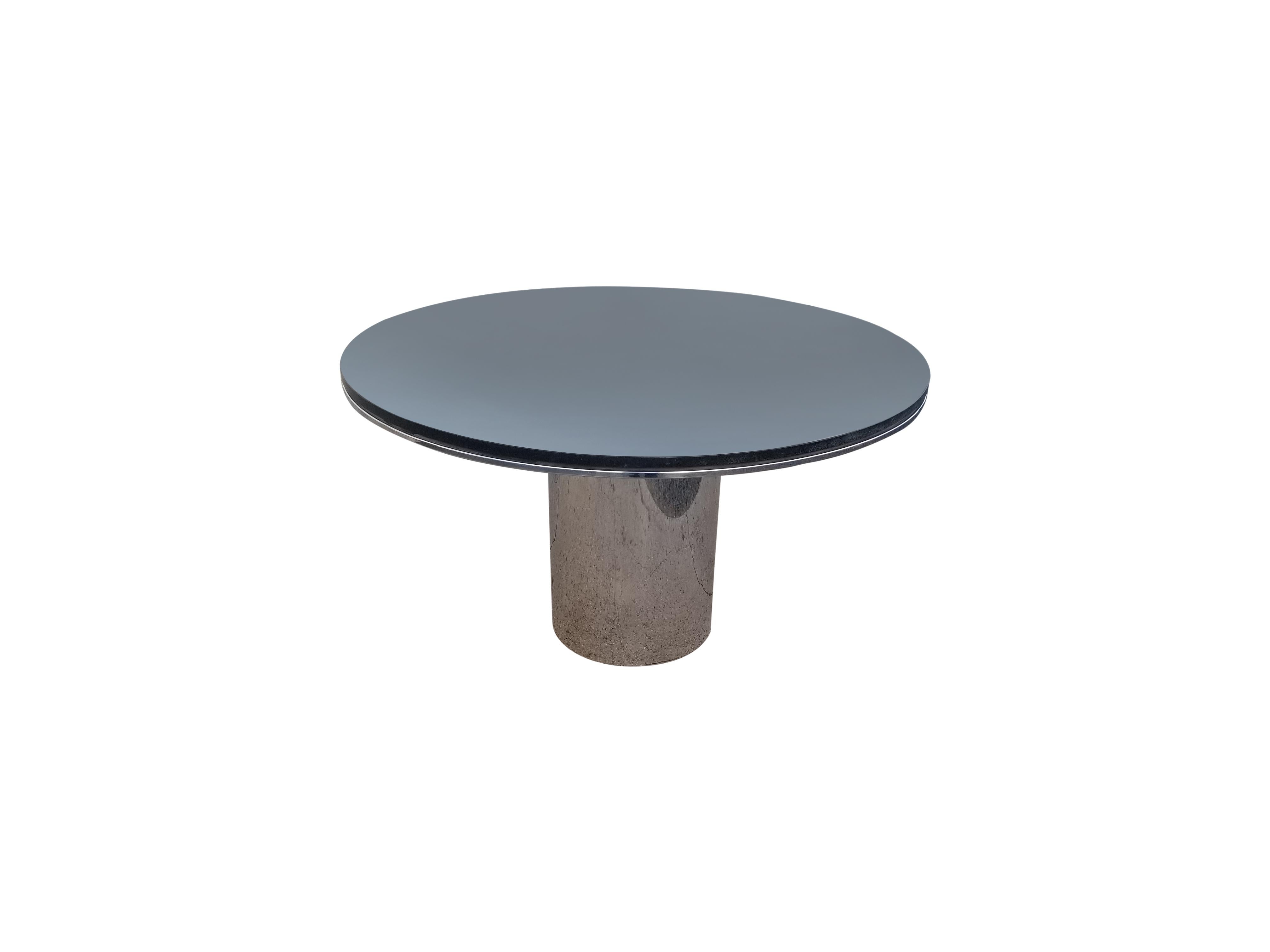 American Brueton Anello Marble and Chrome Dining/Center Table