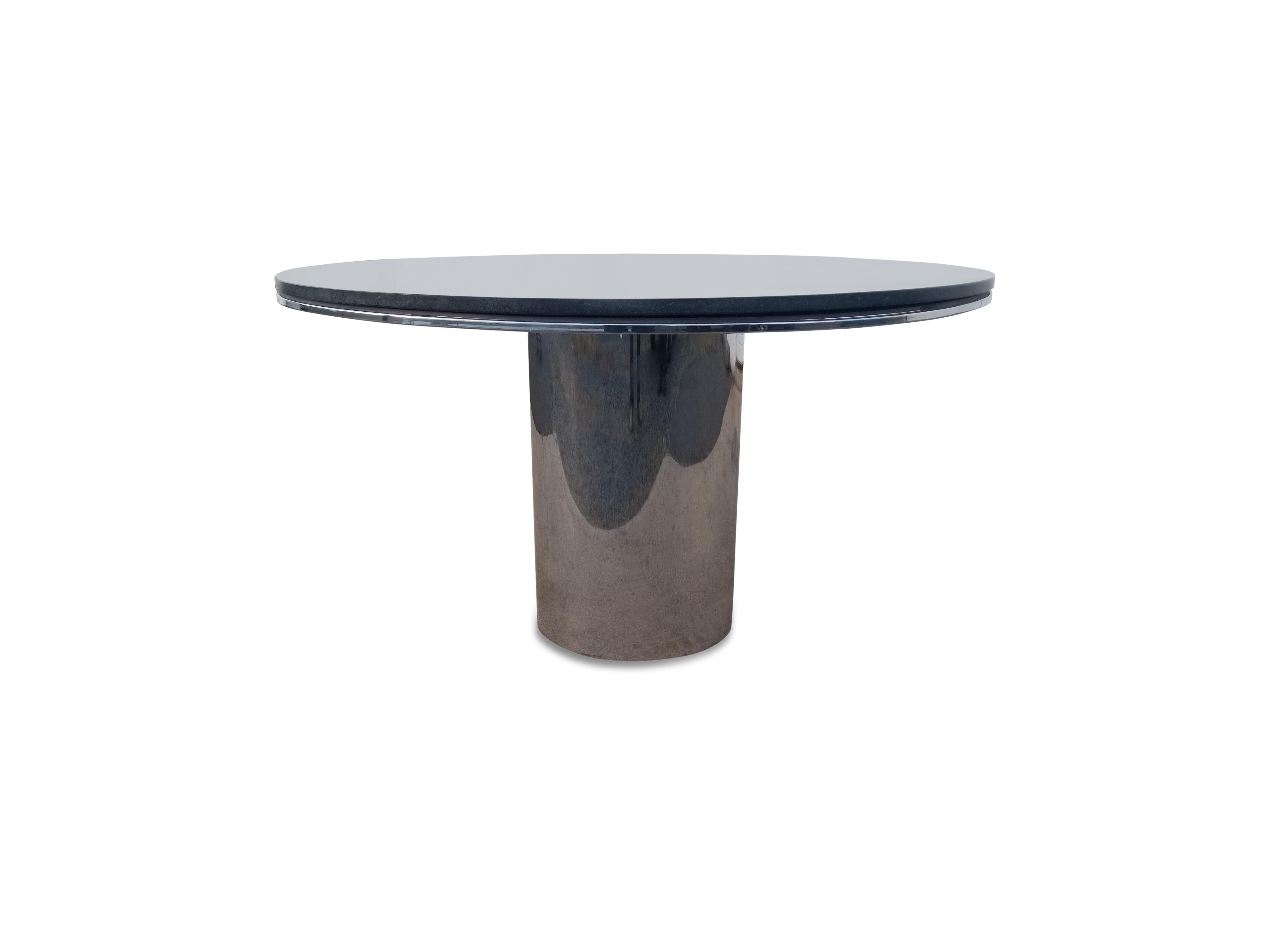 Brueton Anello Marble and Chrome Dining/Center Table 1