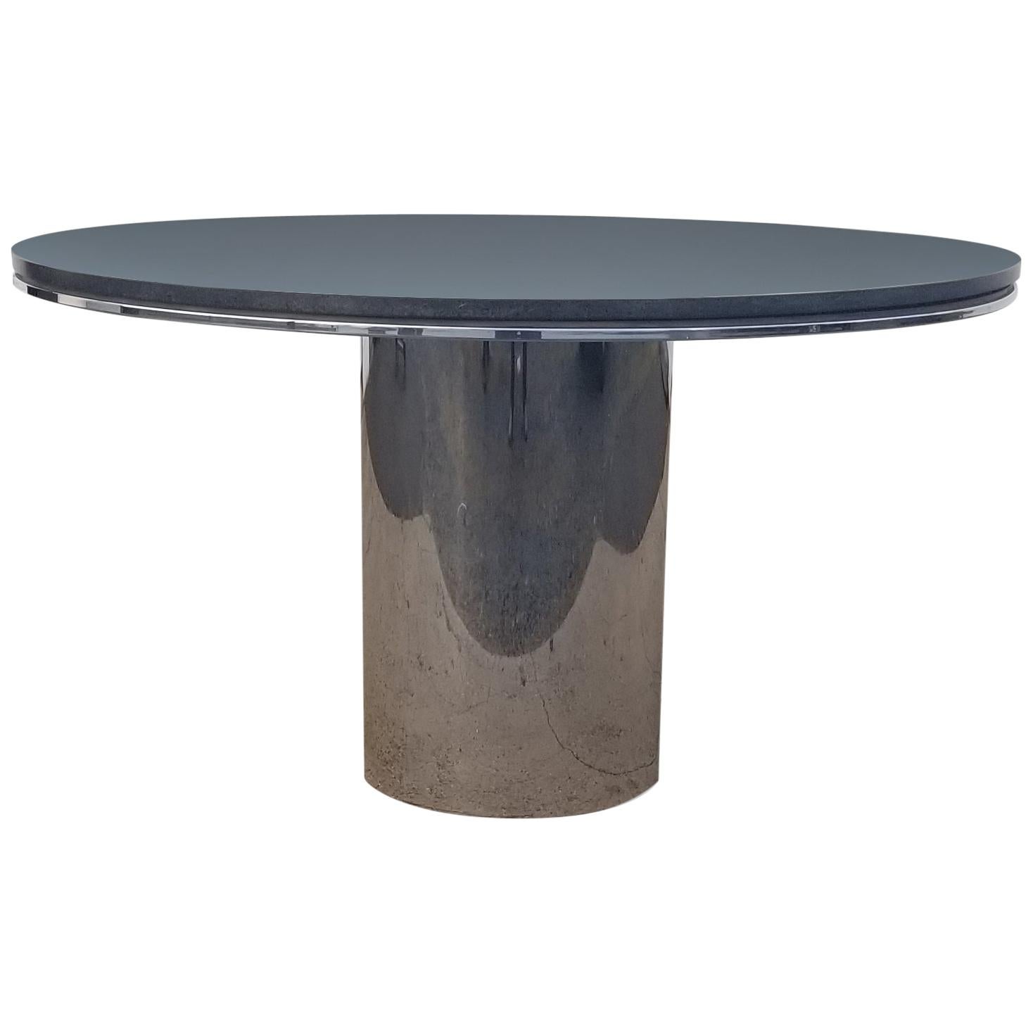 Brueton Anello Marble and Chrome Dining/Center Table