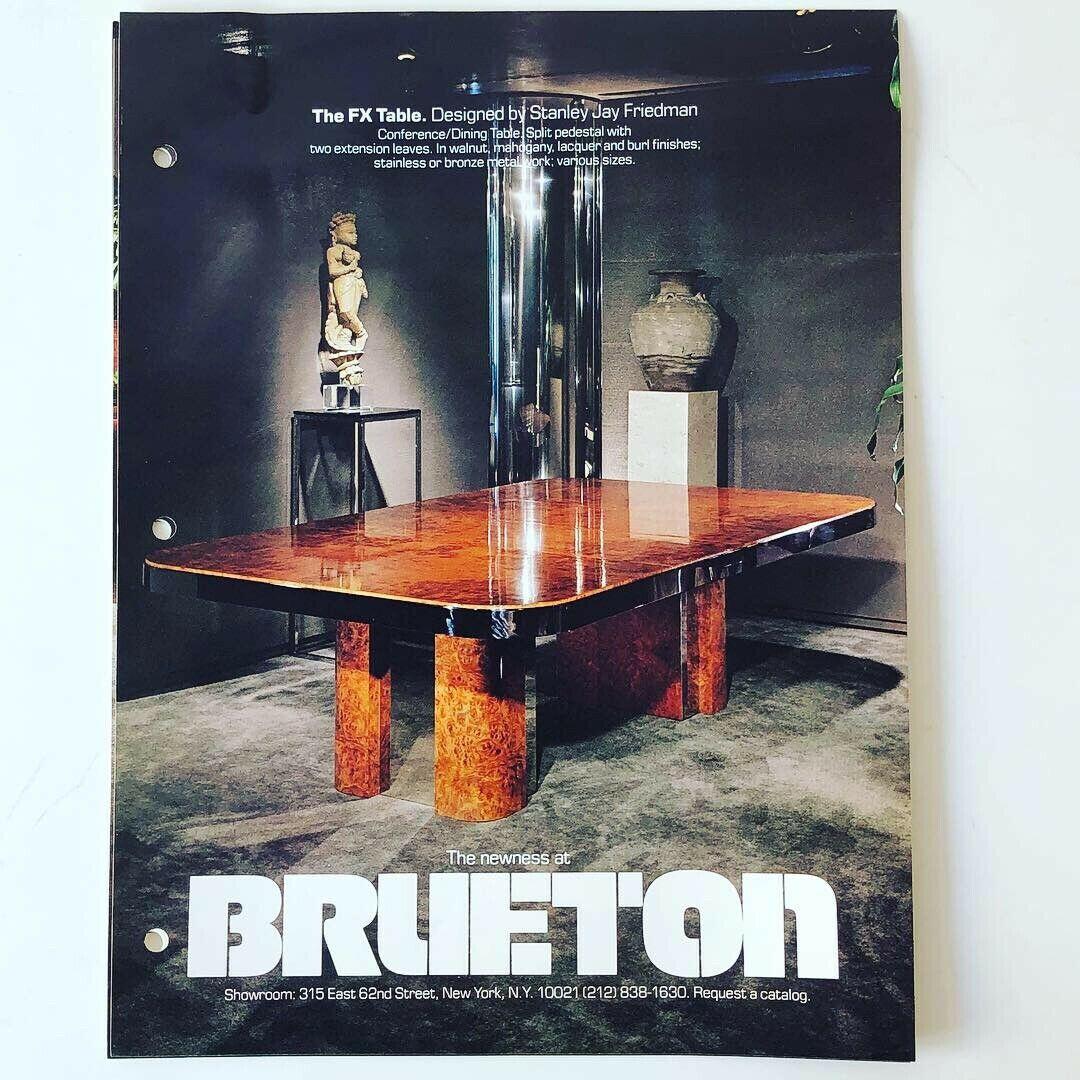 Stanley Jay Friedman for Brueton Burl Wood and Steel Dining Table 9