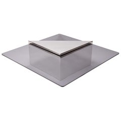 Brueton Cantilevered Glass and Polished Steel Coffee Table