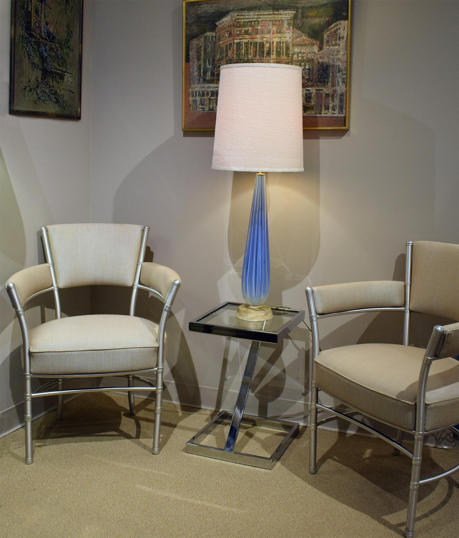 Hand-Crafted Brueton Cantilevered Side Table in Chrome and Glass, 1970s