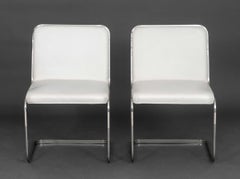 Brueton Chrome Cantilevered Chairs, Pair