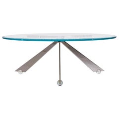 Brueton Cristal Stainless Steel and Glass Coffee Table by J. Wade Beam