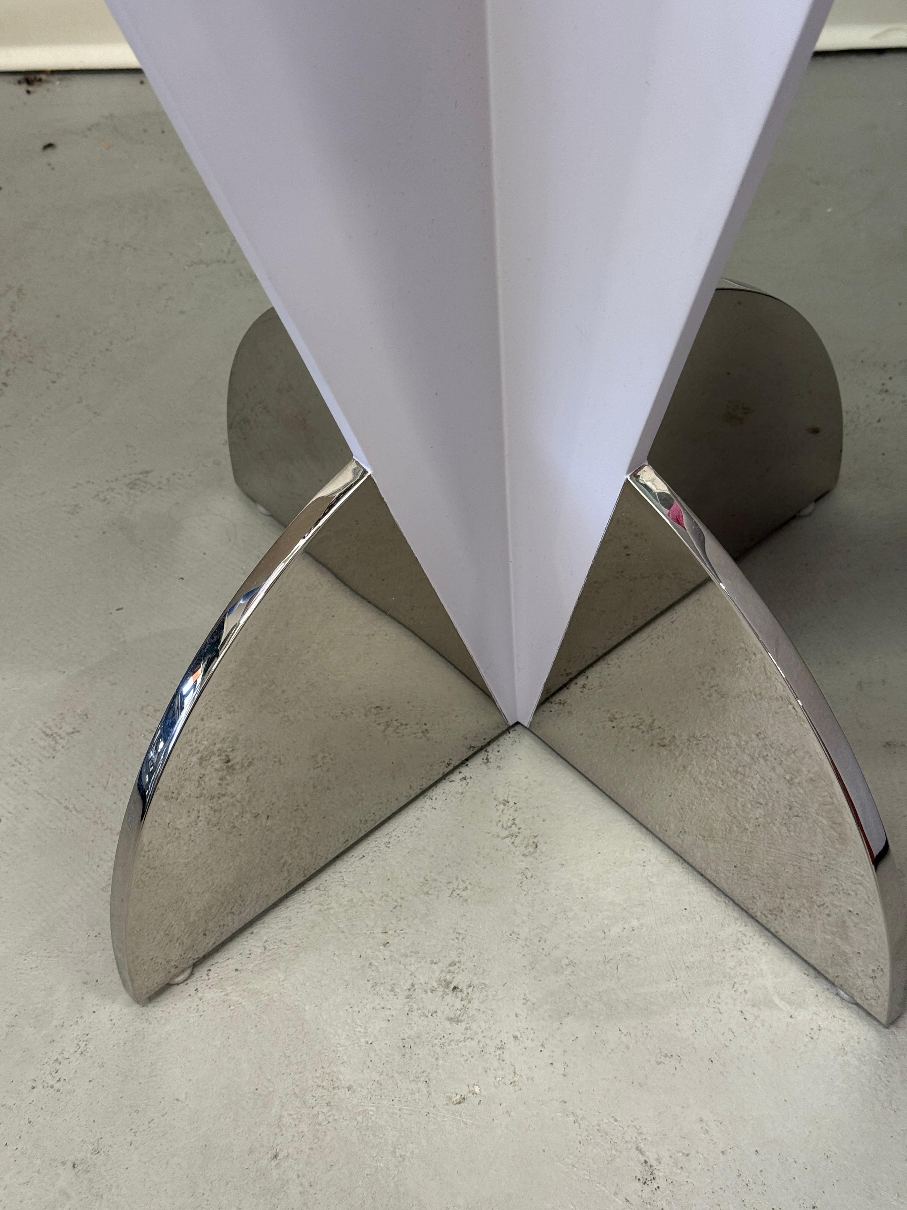 Brueton Glass Topped Enameled Steel Side or End Tables For Sale 1