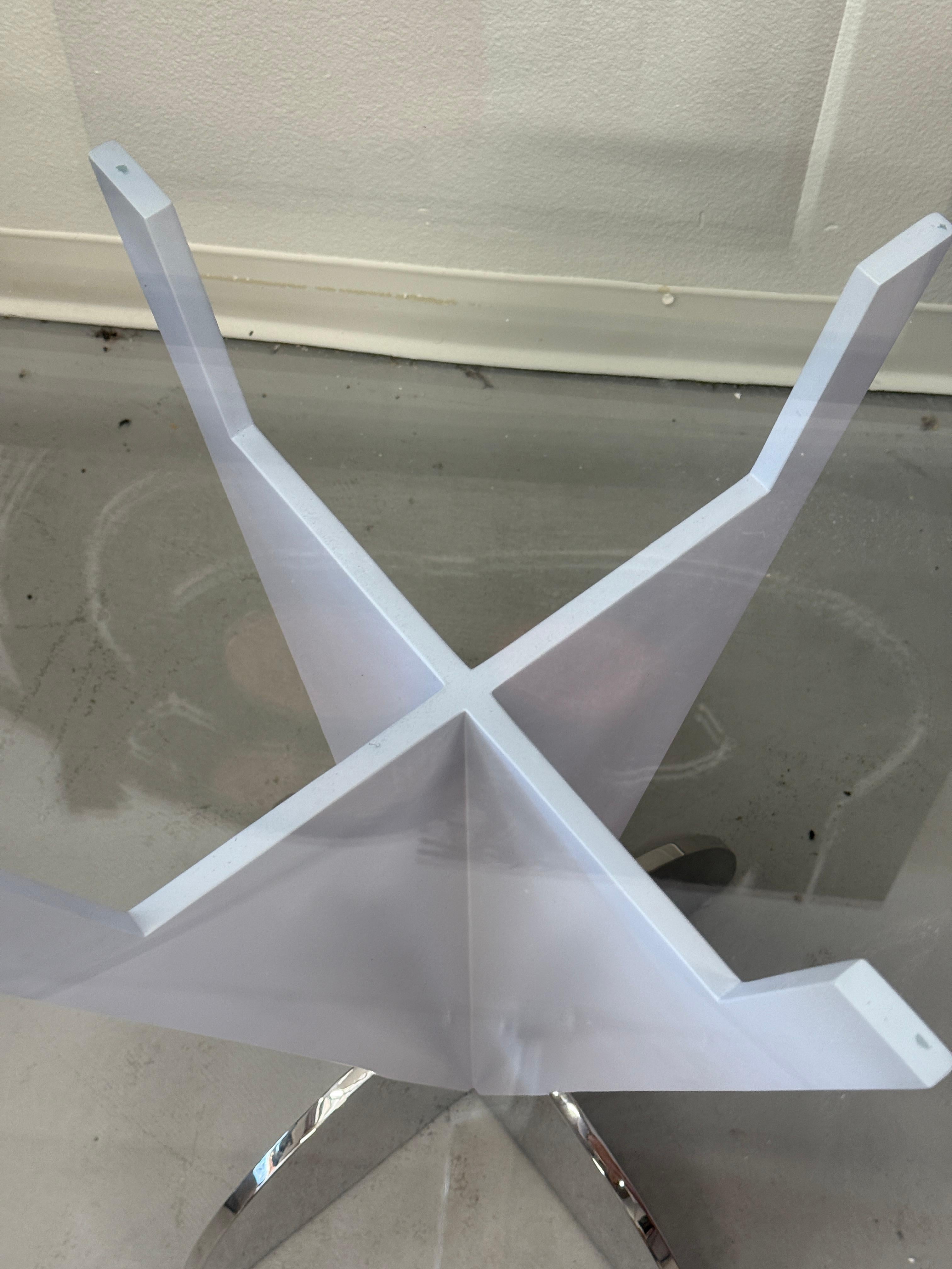 Brueton Glass Topped Enameled Steel Side or End Tables For Sale 2
