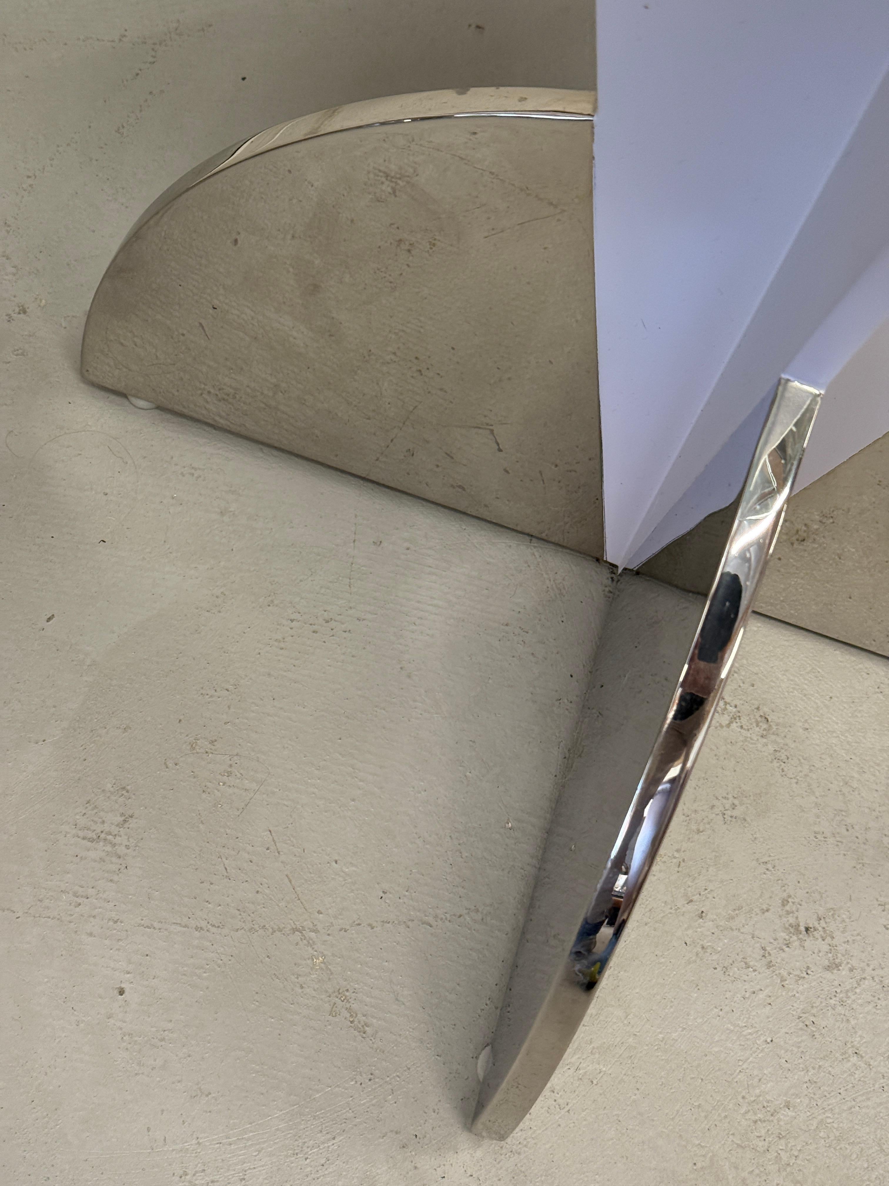 Brueton Glass Topped Enameled Steel Side or End Tables For Sale 3