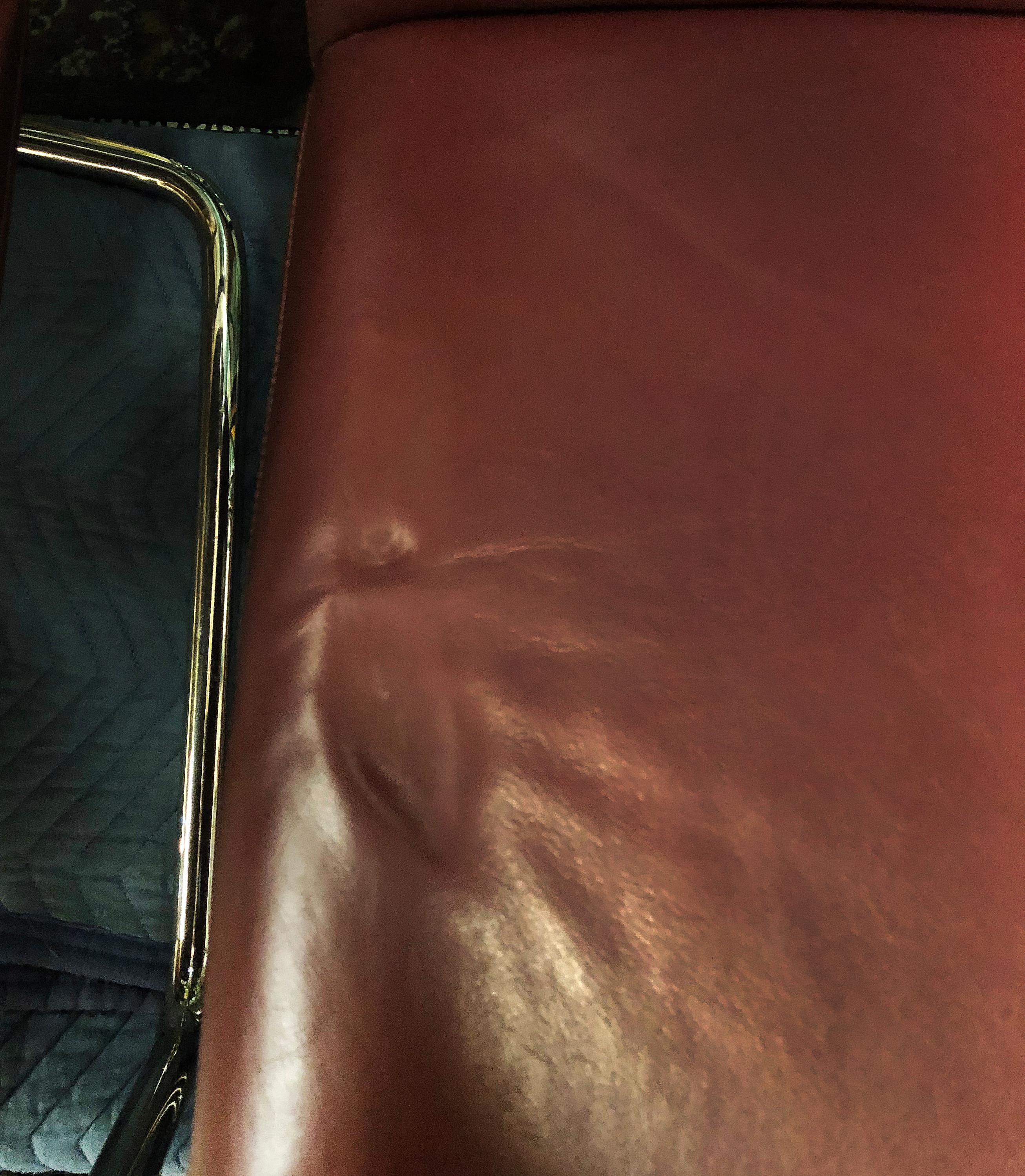 Chaises cantilever en cuir et en acier inoxydable Brueton, ensemble de 8 pièces en vente 3