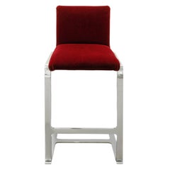 Brueton Pair of Polished Chrome Bar Stools, 1980s