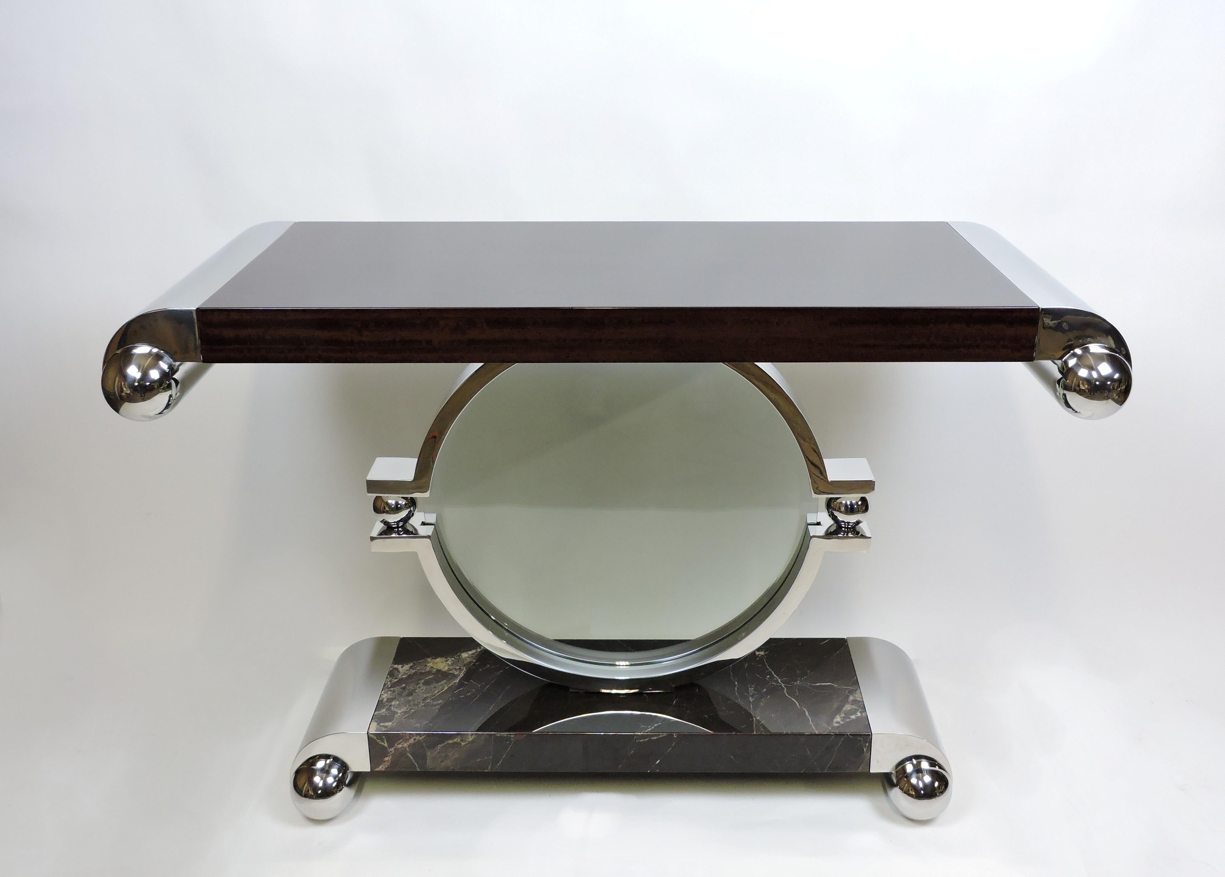Post-Modern Brueton Post Modern Macassar Ebony Bearing Console Table by J. Wade Beam