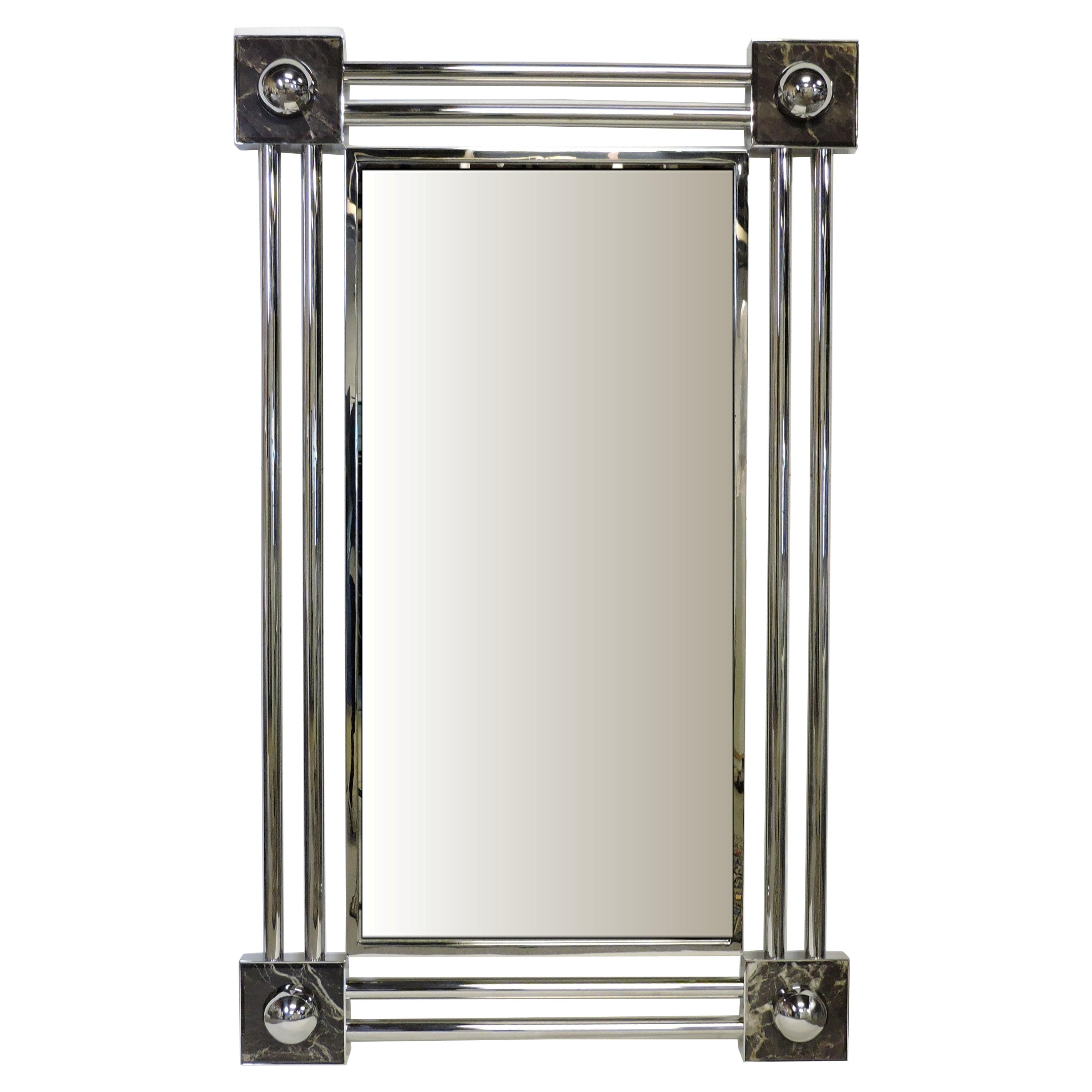 Specchio post-moderno Brueton Reflection Two Stainless and Marble di J. Wade Beam