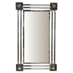 Brueton Post Modern Reflection Two Stainless and Marble Mirror by J. Wade Beam