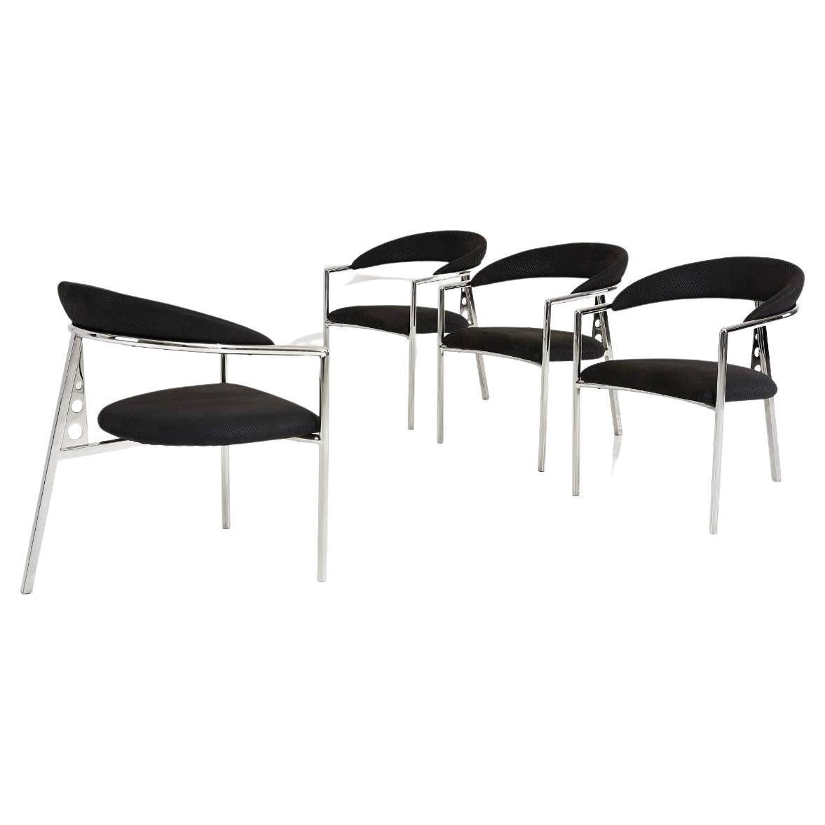Brueton Postmodern Tripod Chairs, 1980s