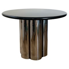 Vintage Brueton “Radial” Round Dining Table in Granite and Steel, circa 1970