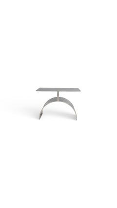 Brueton Sculpted Polished Steel Low Side Table