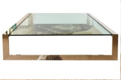 Tavolo da cocktail quadrato modernista Brueton in acciaio e vetro