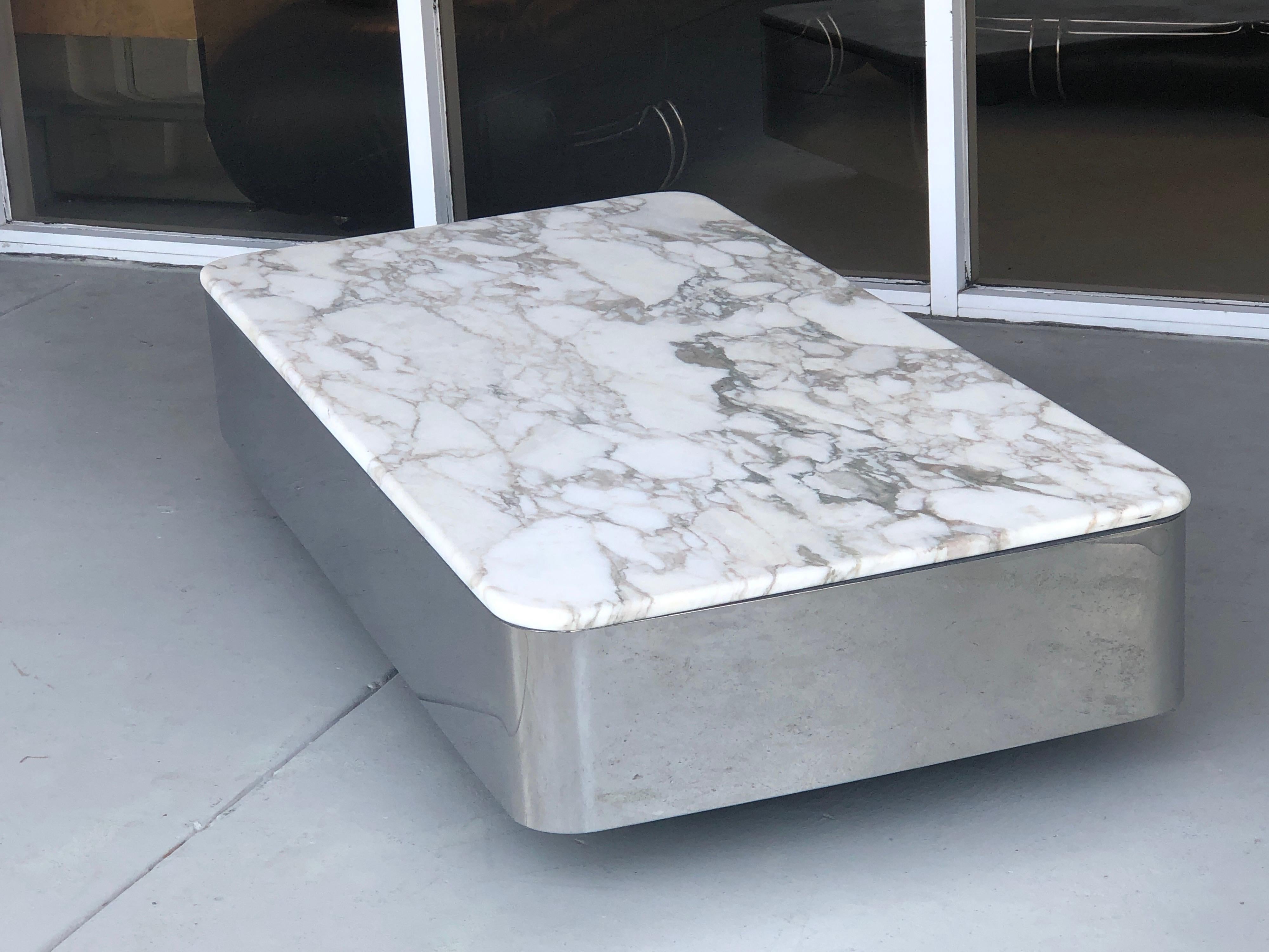 marble floating coffee table