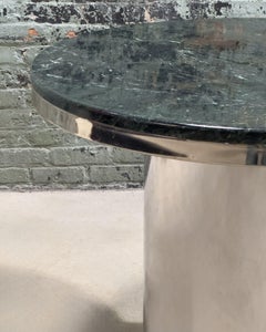 Brueton Stainless Steel and Verde Green Marble "Anello" Dining Table, 1970