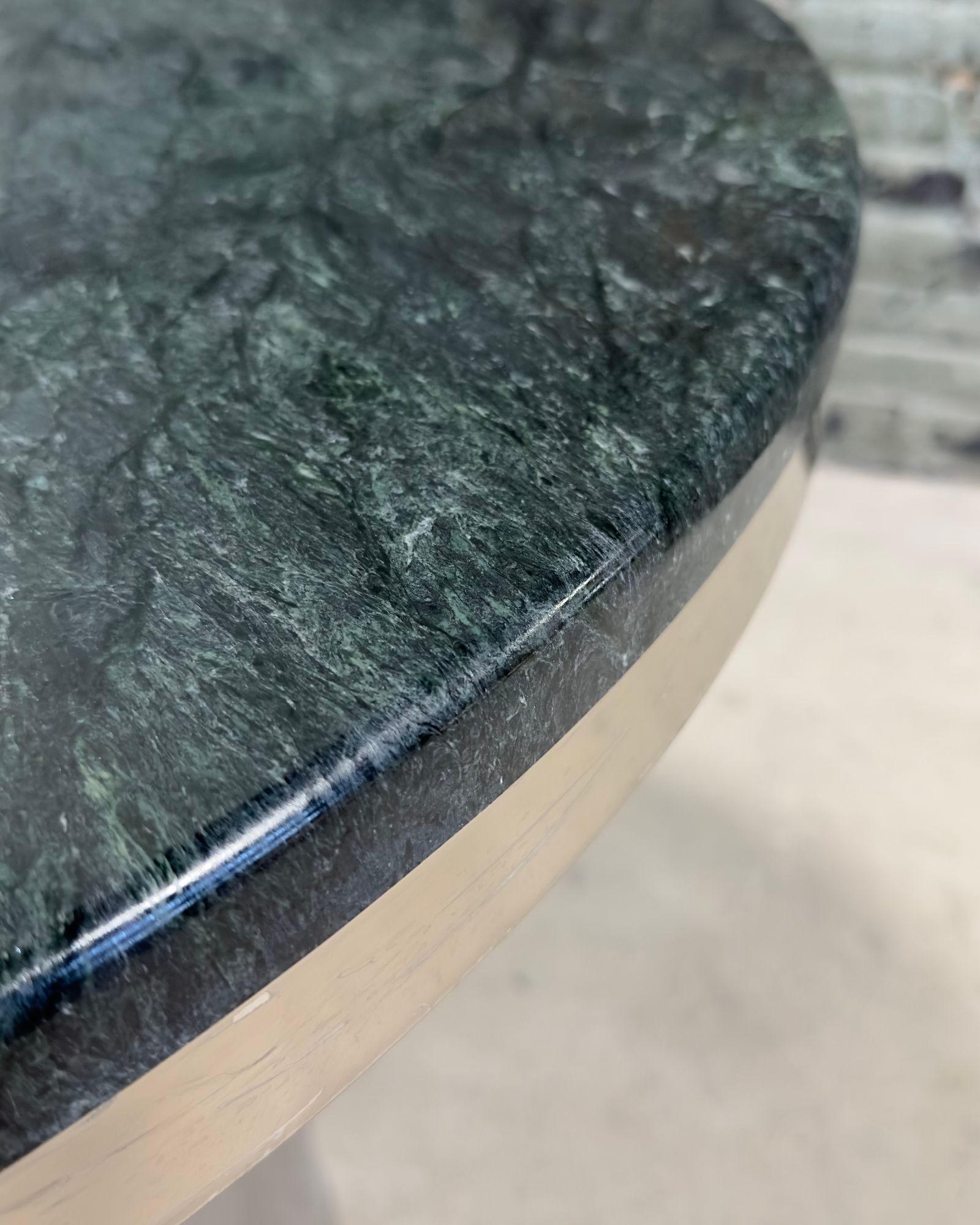 Brueton Stainless Steel and Verde Green Marble 