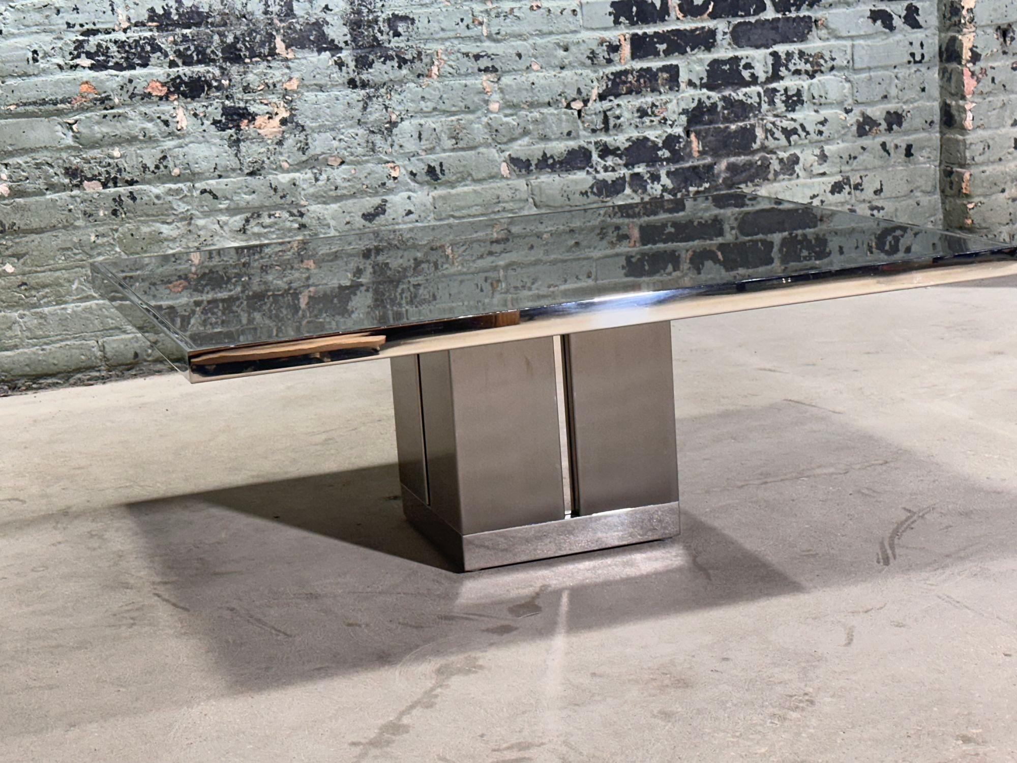 Mid-Century Modern Brueton Stainless Steel Coffee Table, 1970 For Sale