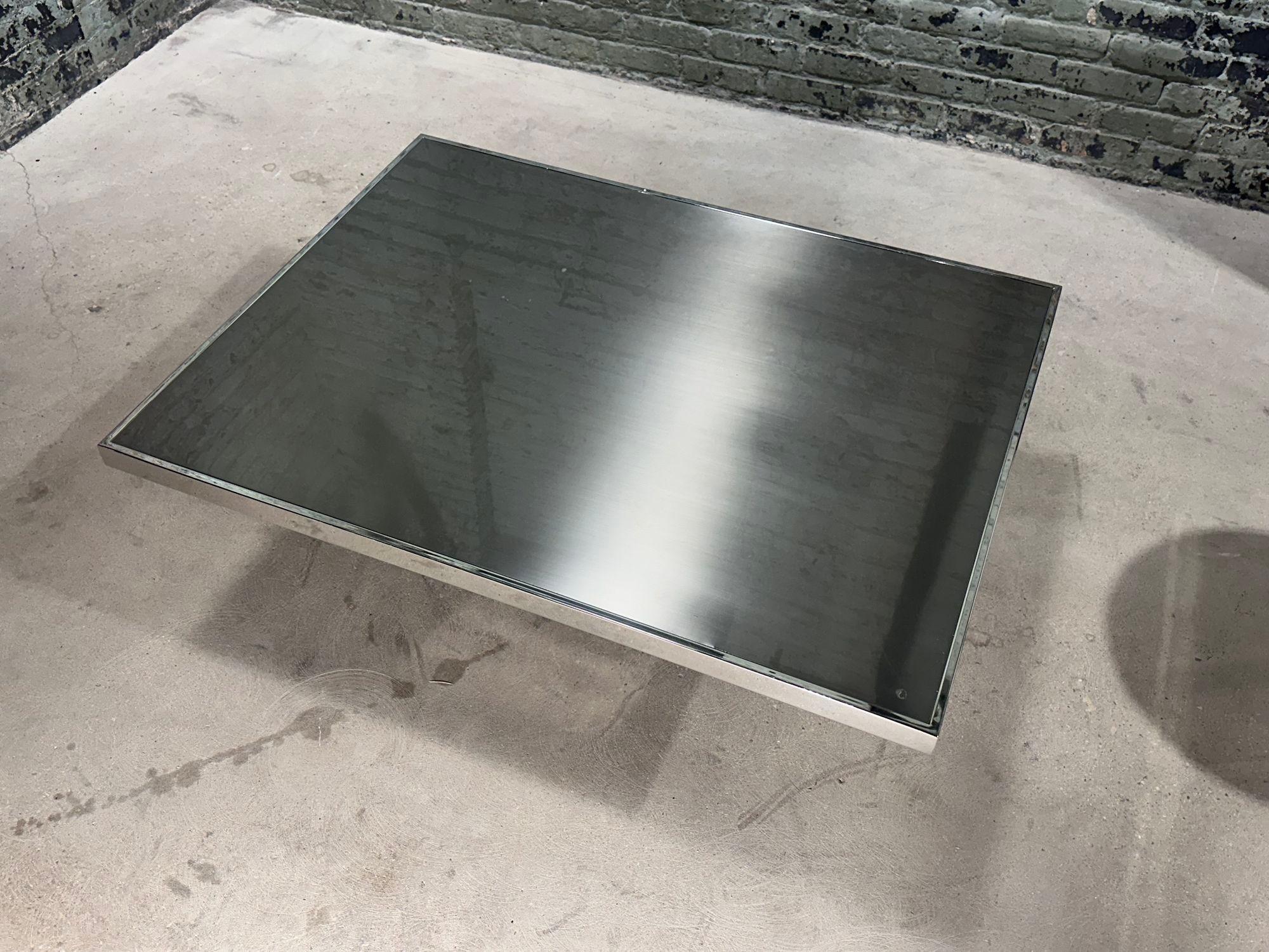 Late 20th Century Brueton Stainless Steel Coffee Table, 1970 For Sale