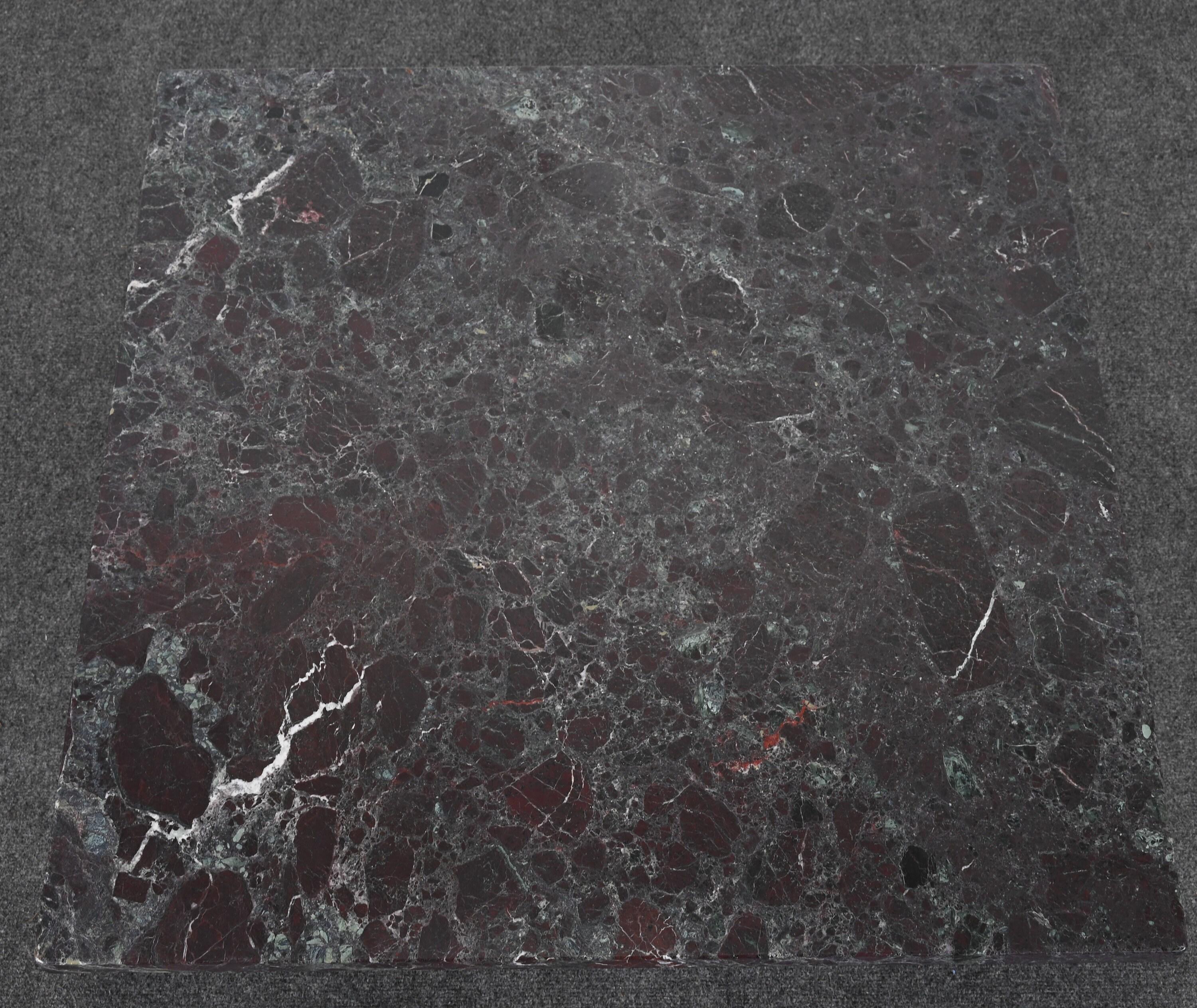 Table à cocktail en marbre et acier avec option en verre, style Brueton, années 1980 en vente 5