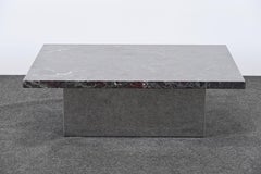 Brueton Style Marmor und Stahl mit Glas Option Cocktail Tisch, 1980er Jahre