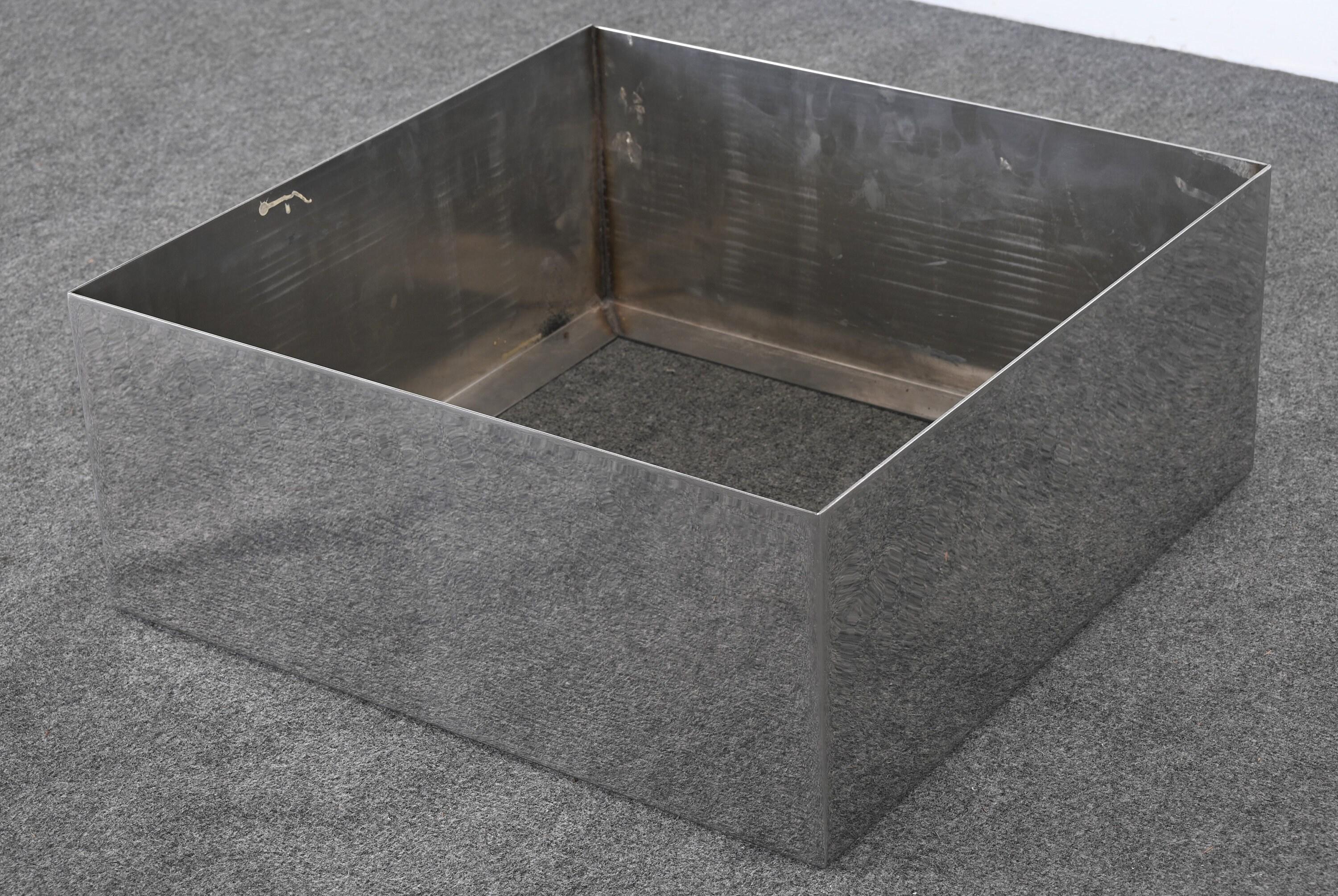 Table à cocktail en marbre et acier avec option en verre, style Brueton, années 1980 en vente 3
