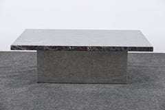 Brueton Style Marble and Steel with Glass Option Cocktail Table, 1980s