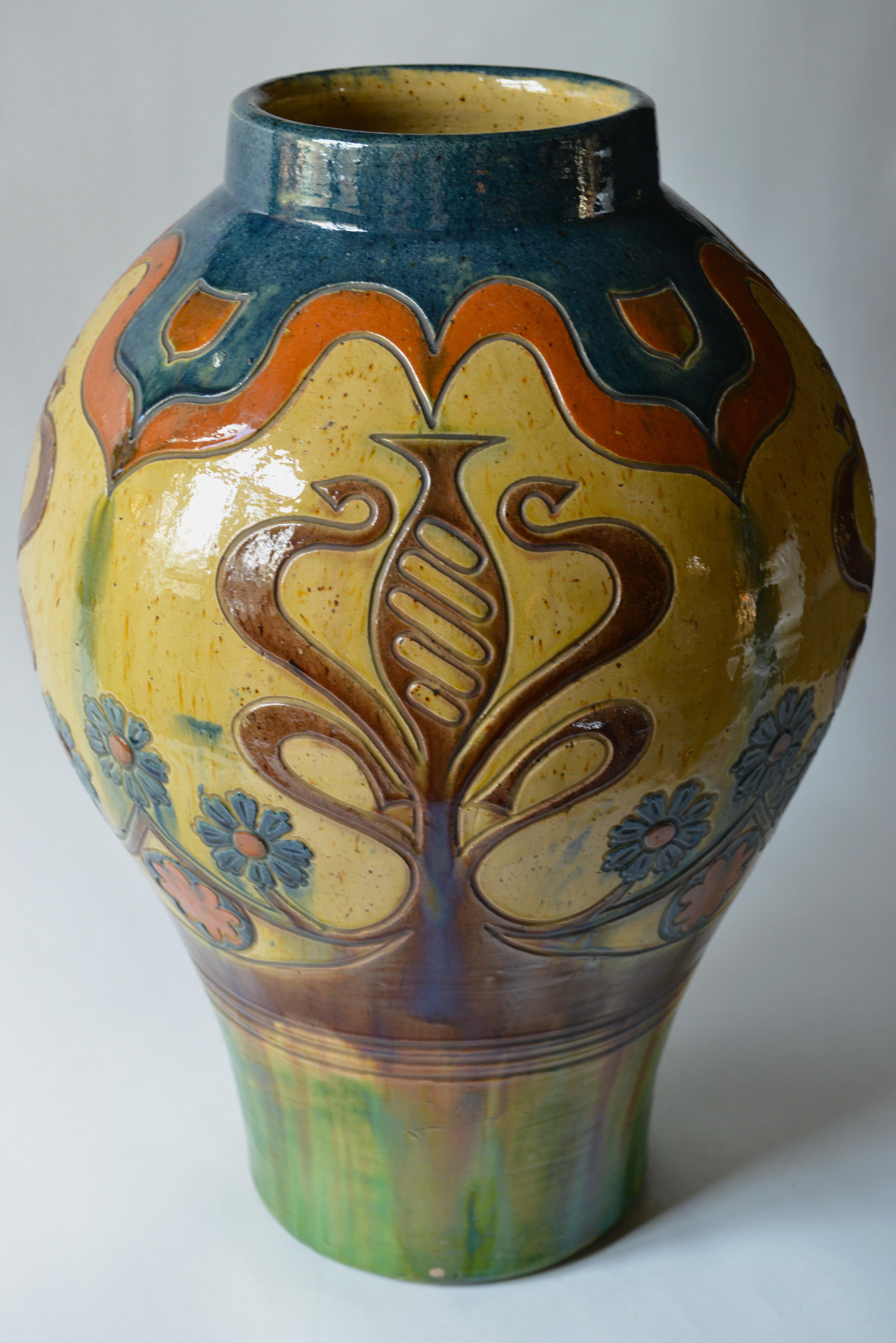 Art Nouveau Bruges Arts and Crafts Pair of Vases For Sale