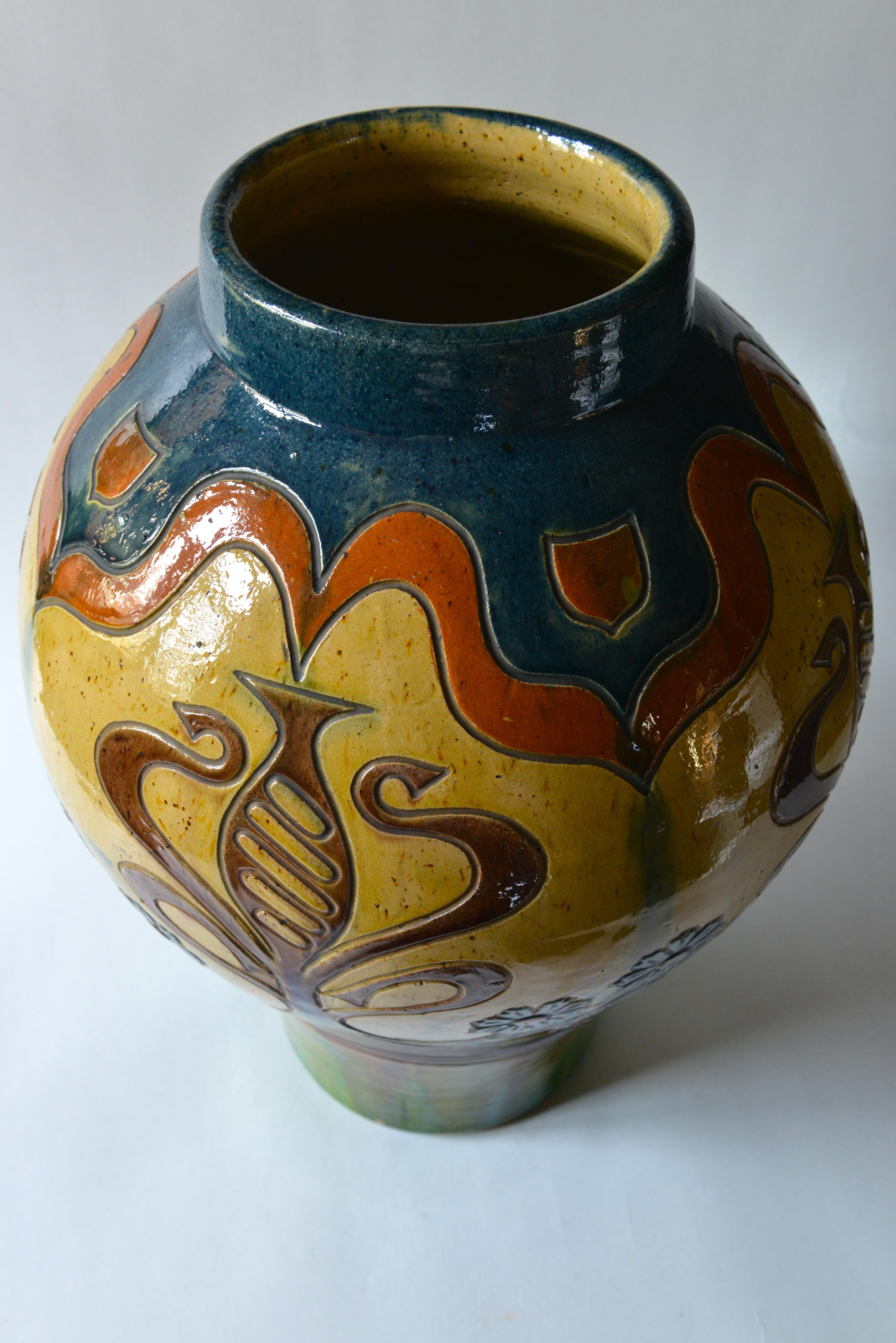 Belgian Bruges Arts and Crafts Pair of Vases For Sale