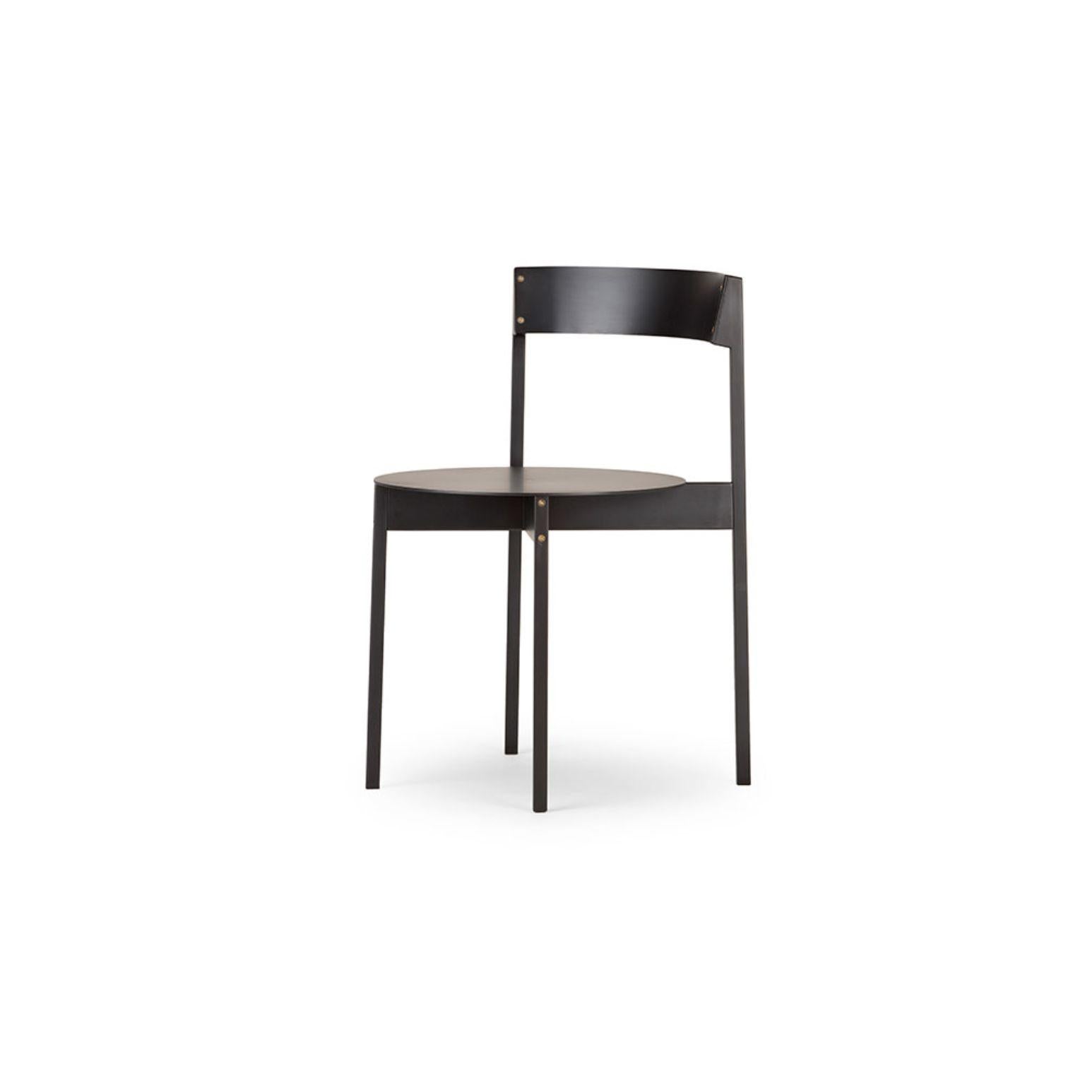 Brass Brugola Black Chair by Mingardo For Sale